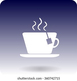 cup with the hot tea.Vector icon