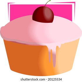  cup of ice cream and a cherry	