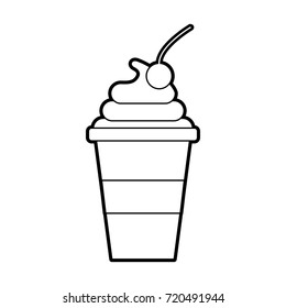 cup of ice cream cherry cartoon dessert