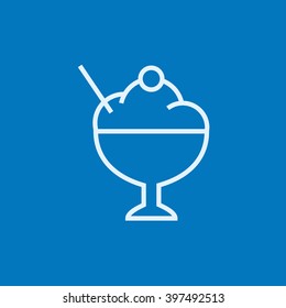 Cup of ice cream line icon.