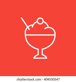 Cup of ice cream line icon.