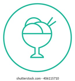 Cup of an ice cream line icon.