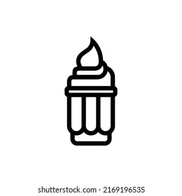 Cup an ice cream logo silhouette and icon design for your UI app and restaurant