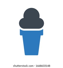 cup ice cream vector glyph color icon 