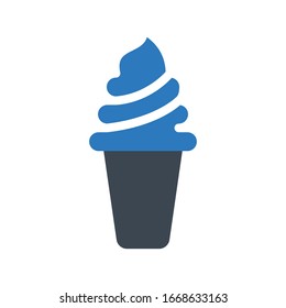 cup ice cream vector glyph color icon 