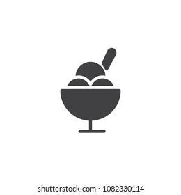 Cup of ice cream vector icon. filled flat sign for mobile concept and web design. Fast food dessert simple solid icon. Symbol, logo illustration. Pixel perfect vector graphics