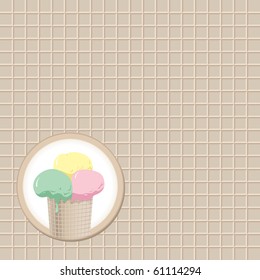 cup of ice cream for waffle background