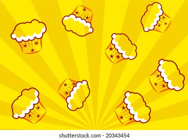 cup of ice creams and a yellow background designs	