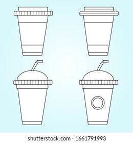 Vector de hielo y bebida caliente de la copa