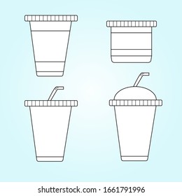 Cup ice and hot drink vector