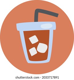 Cup aus Eiskaffee, Illustration, Vektorgrafik, auf weißem Hintergrund.