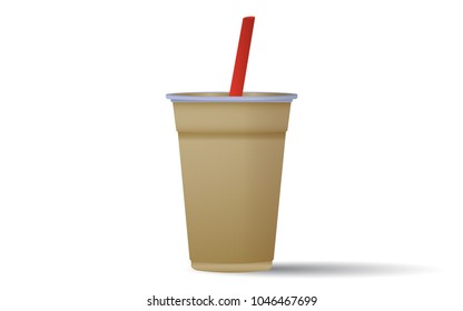 a cup of iced espresso coffee.
