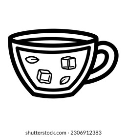 Cup of iced tea on white background