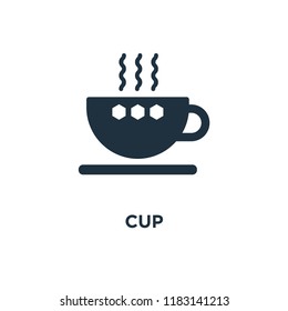 Cup icon. Black filled vector illustration. Cup symbol on white background. Can be used in web and mobile.
