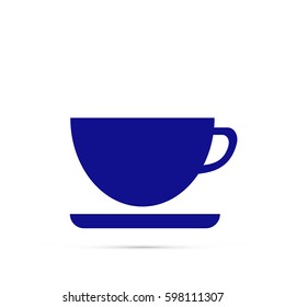 cup icon. Blue icon