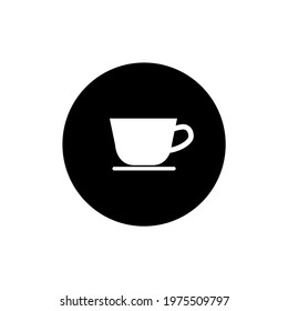 Cup icon circle black color concept illustration vector isolated.Cafe icon.