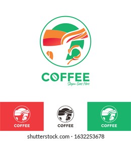 cup icon coffee beans drink logo shop vector illustration design template