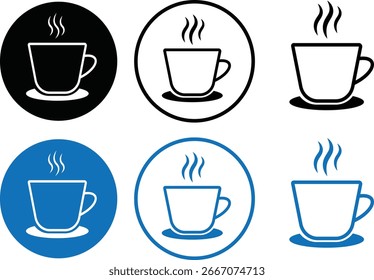 Cup icon for coffee set, ups of coffee tea collection, Outline coffee cups, hot drink symbol, cup a coffee icon illustration,
