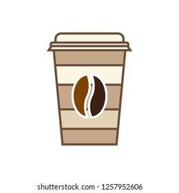 cup icon, coffee take out cup vector design symbol, take to go coffee