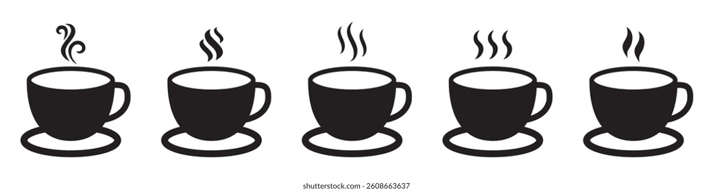 Cup icon. Coffee or tea cup icon. Drink icons set. 