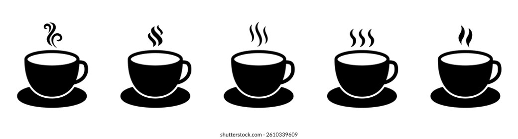 Cup icon. Coffee or tea cup icons set.