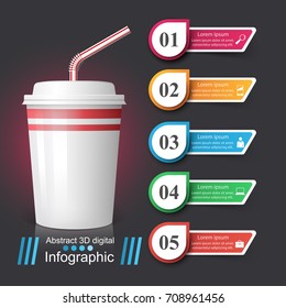 Cup icon. Coffee and tea Infographics. Vector eps 10