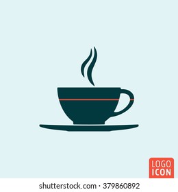 Cup icon. Cup coffee or tea icon isolated, minimal design. Vector illustration