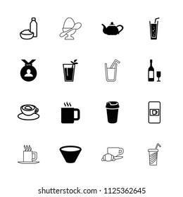 Cup icon. collection of 16 cup filled and outline icons such as medal, drink, soda, cocktail, bowl, vending machine, teapot, coffee. editable cup icons for web and mobile.