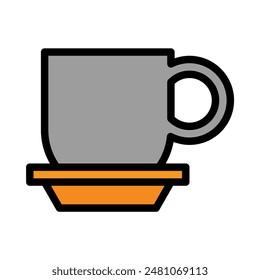cup icon color or logo illustration outline black style