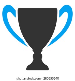 Cup icon from Competition & Success Bicolor Icon Set. This isolated flat symbol uses modern corporation light blue and gray colors.