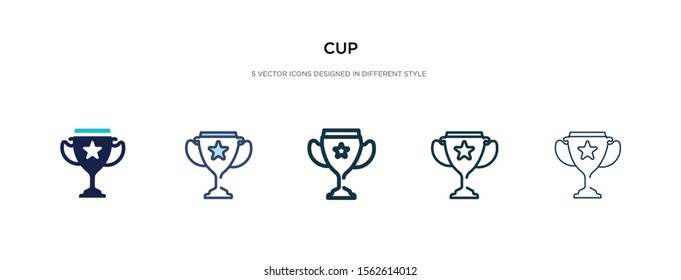 cup icon in different style vector illustration. two colored and black cup vector icons designed in filled, outline, line and stroke style can be used for web, mobile, ui