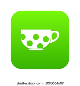 Cup icon digital green for any design isolated on white vector illustration