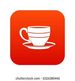 Cup icon digital red for any design isolated on white vector illustration