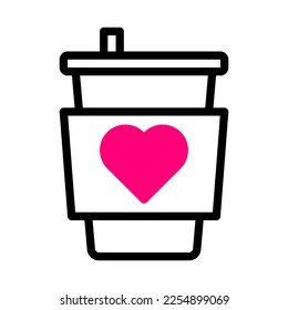 cup icon duotone black pink style valentine illustration vector element and symbol perfect. Icon sign from modern collection for web. Nice design perfect.