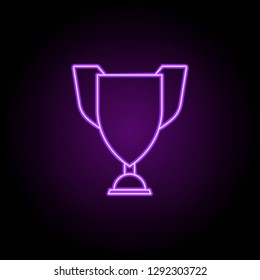 cup icon. Elements of awards in neon style icons. Simple icon for websites, web design, mobile app, info graphics