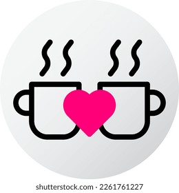 cup icon filled red style valentine illustration vector element and symbol perfect. Icon sign from modern collection for web.