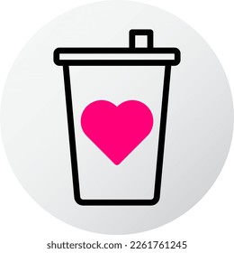cup icon filled red style valentine illustration vector element and symbol perfect. Icon sign from modern collection for web.