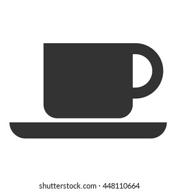 Cup icon. Flat icon of coffee or tea cup isolated on white background. Vector illustration.