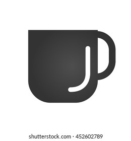 Cup icon. Flat icon of coffee or tea cup isolated on white background. illustration.