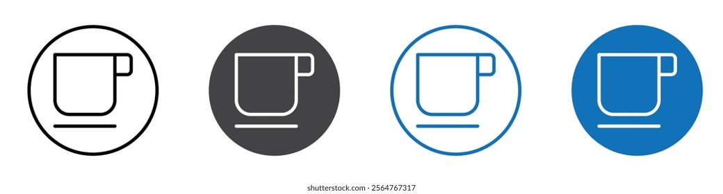 Cup icon flat editable icon mark set.