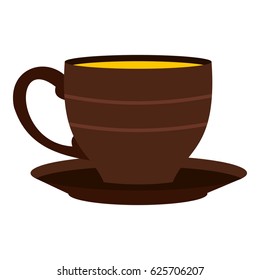 Cup icon flat isolated on white background vector illustration
