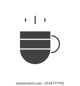 Icono de la taza plano y diseño de conjunto simple