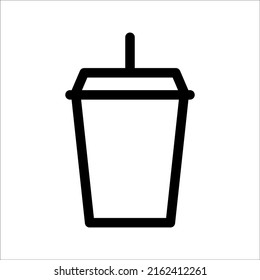 Cup icon in flat style, Drink icon, Fast food, Isolated vector illustration, on a white background.