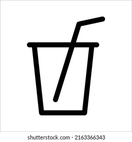 Cup icon in flat style, Drink icon, Fast food, Isolated vector illustration, on a white background.