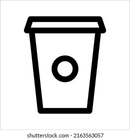 Cup icon in flat style, Drink icon, Fast food, Isolated vector illustration, on a white background.