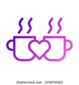 cup icon gradient purple pink style valentine illustration vector element and symbol perfect. Icon sign from modern collection for web.