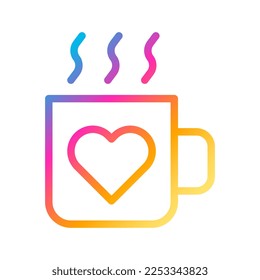 cup icon gradient style valentine vector illustration perfect. Icon sign from modern collection for web. Nice design perfect.