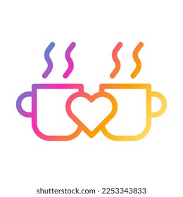 cup icon gradient style valentine vector illustration perfect. Icon sign from modern collection for web. Nice design perfect.