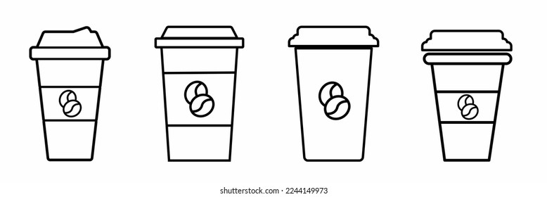 Cup icon illustration template set. Stock vector.