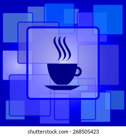 cup icon. Internet button on abstract background. 